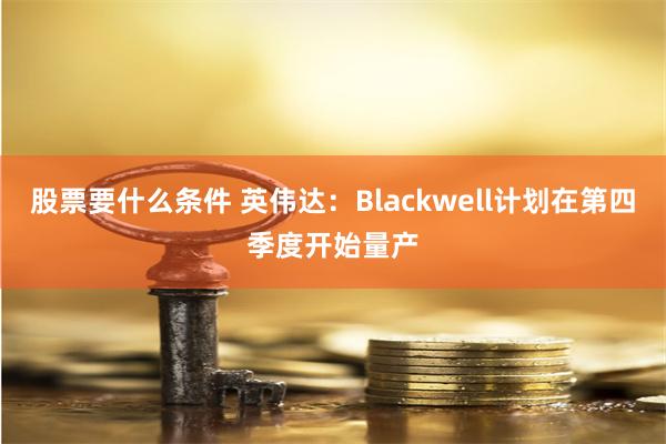 股票要什么条件 英伟达：Blackwell计划在第四季度开始量产